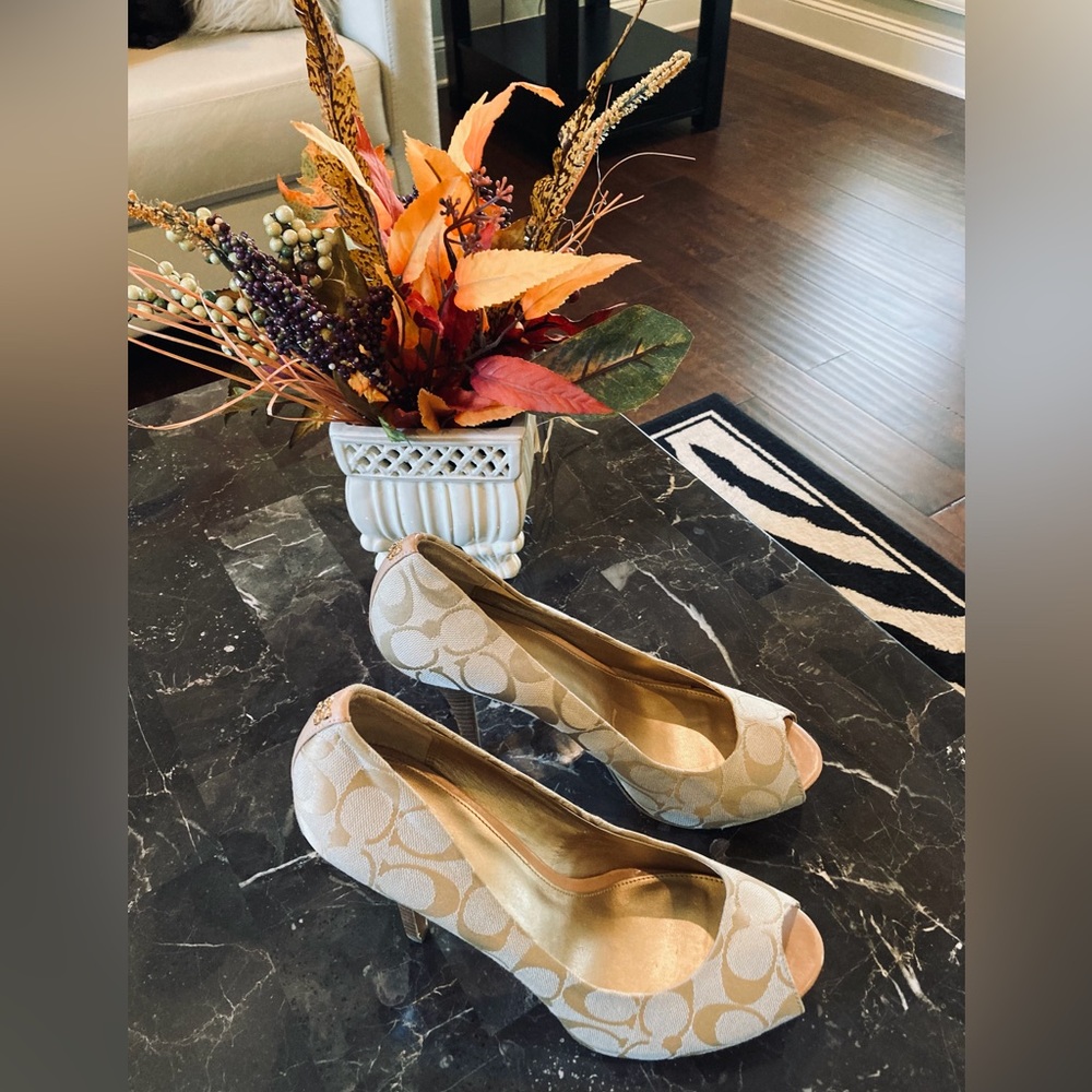 Coach Signature CC Heels Peep Toes